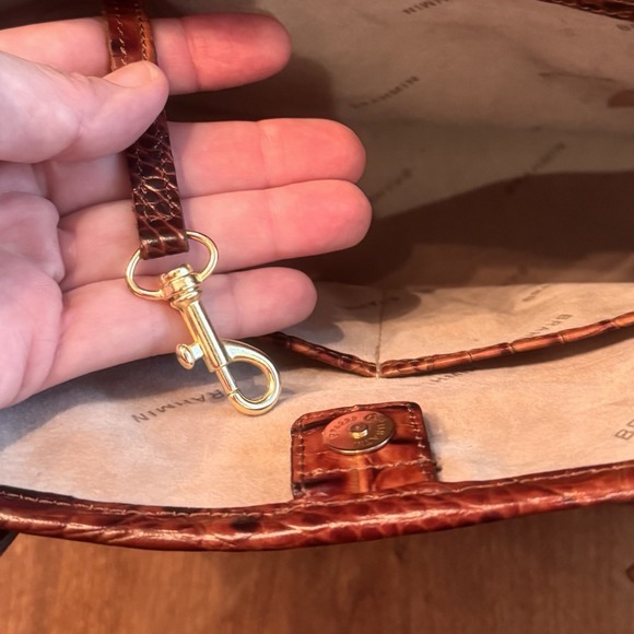 BRAHMIN MELBOURNE OR ANYTIME TOTE CROCODILE SHOULDER BAG GREAT COND - Picture 6 of 16